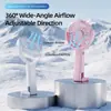 Ventilador de Mano Mini Slingshot Viento Potente Ventilador Portátil Recargable Ventilador de Refrigeración 3 en 1 de Mano Escritorio Colgante para el Cuello para Viajes al Aire Libre Camping Negro Blanco Rosa