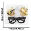 Gafas de Fieltro para Año Nuevo 2026 Decoración para Fiesta de Fin de Año Accesorios para Fotos Marco DIY de Gafas Negras No Tejidas