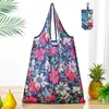 Fabricante em estoque pequena sacola de compras dobrável supermercado compras proteção ambiental portátil bolsa para celular conveniente impressão bolsa de poliéster