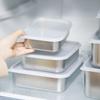 Caja para Conservar Alimentos Frescos de Acero Inoxidable 304 con Tapa, Caja Rectangular para Congelar Alimentos, Caja Sellada para Congelación Rápida en Refrigerador