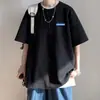 Camiseta de Manga Corta para Hombre Marca de Moda Tendencia Versátil Estilo Ins Holgada Verano Nuevo Estilo Hong Kong Top Holgado Camiseta Juvenil