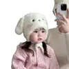 Gorro de Invierno para Bebé de Felpa con Orejas de Conejo Lindas, Gorro de Punto Grueso y Cálido, Gorro Protector de Orejas, Gorro a Prueba de Viento para Bebé