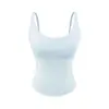 Camiseta sin mangas Sexy para Chica Popular con Almohadillas de Sujetador Incorporadas, Nuevo Estilo de Verano, Tencel, Anticaída, Ligera, Ceñida a la Cintura, Camisola de Moda
