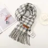 Bufanda de Imitación Cachemir Nueva para Otoño e Invierno para Mujer Estilo Coreano de Gama Alta Versátil Rayada Cálida Bufanda de Pareja Venta al por Mayor