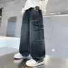 Niños 2026 Otoño Nueva Moda Ropa de Trabajo Jeans de Mezclilla Niños Medianos y Grandes Niños Casuales Atractivos Holgados Pantalones Largos Primavera y Otoño