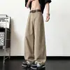 Jeans de trabajo de color liso estilo americano, corte limpio, rectos para hombre, nuevo modelo 2026, pantalones anchos retro versátiles y holgados