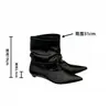 Botines de Punta Aguda Estilo Británico 2026 para Mujer Otoño Invierno Diseño de Tacón Bajo Botas Chunky Tacón Bajo Botas Martin para Mujer
