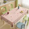 Toalha de Mesa Desenho Animado, Sem Lavagem, Impermeável, À Prova de Óleo, Resistente ao Calor, Estilo Dopamina Creme, Toalha de Mesa Retangular, Protetor de Mesa, Chá