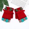 Luvas infantis de fábrica inverno meninos e meninas bebê fofo chifre luvas quentes meio dedo flip luvas infantis
