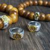 Pulsera de Sándalo Dorado de la Montaña Wutai de Venta Caliente 12 Signos del Zodíaco Buming Buda Dios Guardián Wen Pulsera de Cuentas de Buda para Hombres y Mujeres