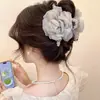 Grampo de Garra com Flor de Renda e Pérola Suave e Etéreo para Mulheres, Novo Estilo 2026 Grampo Tubarão Acessório de Cabelo para a Parte de Trás da Cabeça