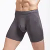 Roupa Íntima Masculina Anti-desgaste Esportiva para Pernas Roupa Íntima Longa para Pernas Calças de Cinco Pontos Masculinas Cuecas Boxer Corrida Longa Secagem Rápida Cuecas Boxer
