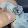 Anillo ovalado de ocho corazones y ocho flechas con circonita imitación diamante europeo y americano, anillo de compromiso de moda F801