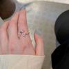 Anillo de Zirconia Rosa en Forma de Corazón para Mujer, Estilo Japonés y Coreano, Diseño Fresco y Único, Lujo Ligero, Sensación de Alta Gama, Anillo Ajustable, Fresco y Dulce