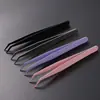 Pinzas para Diario de Mano Acero Inoxidable Pinzas para Pestañas Postizas Pinza de Cabeza Redonda Corta Portátil Fácil para Principiantes Pinzas para Injerto de Pestañas