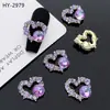 Accesorios para Uñas con Diamantes Rosas de Amor Transparente Portátiles Accesorios para Uñas Satélite de Piedra Tridimensional Accesorios para Uñas con Diamantes Morados Venta al por Mayor