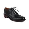 Sapatos Femininos de Salto Baixo Transfronteiriços Europeus e Americanos 40-48, Sapatos Femininos de Cadarço com Recorte Profundo, Bloqueio de Cor Brogue Retrô H554