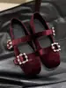 Nuevos Zapatos Planos para Mujer Estilo Francés 2025, Zapatos de Ballet para el Trabajo, Zapatos de Noche, Correa Única con Hebilla de Pedrería, Zapatos Mary Jane para Mujer