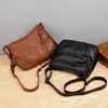 Bolso de Hombro de Color Sólido Vintage Bolso Cruzado Retro Bolso de Mano para Mujer Bolso de Cuero Suave
