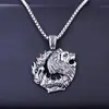 Colar Cruz Masculino Tendência Personalizado Aço Titânio Rua Espiga de Trigo Cruz Simples Longo Corrente de Pérola para Suéter