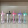 Copo de Plástico 16oz Estilo Mason Jar Coca-Cola com Tubo de Sucção Copo para Comércio Exterior Transfronteiriço Copo com Tampa Colorida Anti-queda Loja de Departamento para Meninos e Meninas