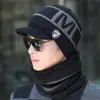 Gorro para Hombre de Invierno de una Pieza Tejido Gorro Deslizante con Máscara de una Pieza Forrado de Felpa Engrosado Resistente al Viento y al Frío Protección para los Oídos para Ciclismo
