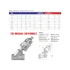 Válvula de Assento Angular Pneumática de Aço Inoxidável 304 Válvula Angular de Controle Regulador Válvula Tipo Y Roscada para Vapor Resistente a Altas Temperaturas