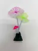 Acuario de medusas de simulación decoración de acuario coral fluorescente paisajismo planta falsa hierba acuática hoja de loto adornos de hongo transparente