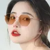 Nuevas gafas de sol de cristal plano anti luz azul para mujer, dulces, de alto valor, transparentes, con cambio de color, gafas para miopía