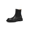 Botas Chelsea Básicas de Couro Texturoso Artístico para Todos os Fósforos 2024 Botas de Tornozelo de Couro com Zíper de Salto Baixo Grosso de Inverno para Mulheres
