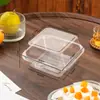 Caja de Pastel Tiramisú Caja de Empaque Cuadrada Transparente Paquete Dividido para Mousse Cortar Melalesus Mantequilla Caja de Pastel de Año