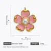 Accesorios de Joyería de Acero Inoxidable Chapados en 18K Colgante de Collar de Flor Exquisita Hoja Goteo de Aceite Accesorios de Joyería Hechos a Mano para DIY