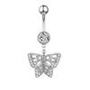 Amazon AliExpress Anillo para el Ombligo Caliente Luna Hoja Mariposa Diamante Anillo para el Ombligo Joyería para Perforación Corporal Europea y Americana