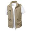 Chalecos de Primavera, Verano y Otoño para Hombre, Casual con Cuello Alto, Multibolsillos Ropa de Trabajo, Fotografía al Aire Libre, Chalecos de Pesca, Chaquetas Chaleco de Talla Grande