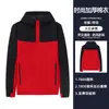 Ropa de trabajo impermeable con capucha engrosada, logo de impresión personalizada, chaqueta de grupo para otoño e invierno, chaqueta de trabajo con relleno de plumón y algodón