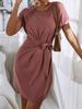2022 Aliexpress ebay Amazon wish Vestido Holgado de Manga Murciélago con Cordones de Encaje Transfronterizo Europeo y Americano