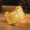 Pulsera Ancha Dorada Alienígena Dunhuang para Mujer Estilo Étnico Bohemio Pulsera de Brazo Pulsera Dai Joyería India Europea y Americana