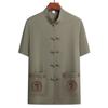 Roupa de Verão Manga Curta Fina Traje Tang Mao Terno do Pai Terno de Verão Masculino Roupa Cardigan para Avô Homem Velho