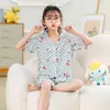 Pijama Nuevo para Niñas 2025 Verano Delgado Manga Corta Niños Niñitas Verano Bebé Conjunto Ropa para Casa Exterior
