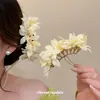 Primavera y Vistas Claras~ Pasador de Flor de Tela, Pasador de Estilo Pastoral Fresco, Dulce y Elegante, Accesorio para el Cabello para Foto de Salida de Primavera