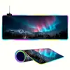 Mouse Pad Aurora da Islândia Personalizado Especial FPS Luminoso para Mesa RGB E-Sports Jogo Tamanho Grande Tapete de Computador