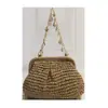 Yuezi Bolsa de Concha Vazada da Moda para Praia Bolsa de Palha Bolsa de Praia para Férias Bolsa de Mão Versátil Bolsa Transversal de Ombro