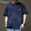 Playera de Algodón Pesado para Hombre y Mujer Moda Nacional Manga Corta Ins Verano Talla Extra Combinable Camiseta Básica con Patrón Moda