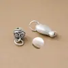 Plata Pura 999 Vintage Forma de Corazón Trébol de Cuatro Hojas Gato de la Suerte Carpa Casa de Hongos Colgante Accesorios para Pulsera de Cuerda Trenzada DIY