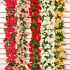 Enredaderas de Rosas Artificiales, Flores Falsas, Enredaderas Decorativas para Tubos de Aire Acondicionado de Sala de Estar, Decoración de Sistema de Calefacción, Enredaderas de Flores Artificiales de Seda de Plástico