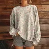 Cruzamento da Fronteira Primavera e Outono Novo Impressão Digital 3D Casual Urbano Estilo Europeu e Americano Gola Redonda Moletom Pulôver Fábrica de Origem