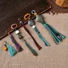 Accesorios pequeños colgantes de lado estilo Tíbet, hechos a mano con hueso de vaca y ágata roja del sur, con borlas, adornos decorativos y colgantes