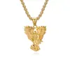Collar Transfronterizo Europeo y Americano del Arcángel San Miguel de Acero de Titanio para Hombre Cadena de Suéter Personalizada de Nicho Literario Retro