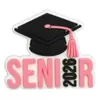 Frases da Temporada de Formatura de 2026 Patch de Borracha Macia em PVC Chapéu de Doutor Broche de Lembrança do Campus Acessórios DIY para Roupas