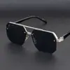 2025 Novos Óculos de Sol Personalizados de Meia Armação para Homens, Óculos de Sol Especiais para Dirigir, Rosto Grande, Aparência Emagrecedora, Tendência Anti-UV